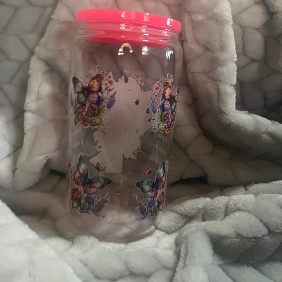 Faith 16 ounce Libby tumbler with butterflies - Picture 3 of 4